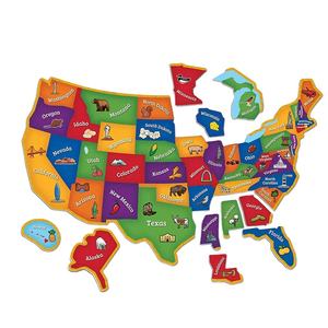 2024 gran geografía y viaje aprendizaje espuma EVA EE. UU. mapa magnético rompecabezas para niños educación regalo <span class=keywords><strong>de</strong></span> Navidad - Product Image 1