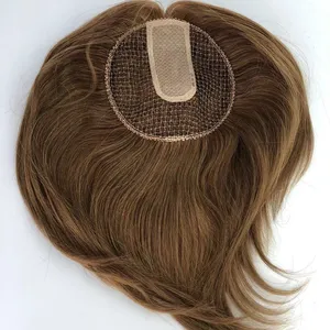 High quality Silk and fishing net Base Human Hair Topper Human Virgin Brazilian Hair Topper For Women Fine Hairpiece