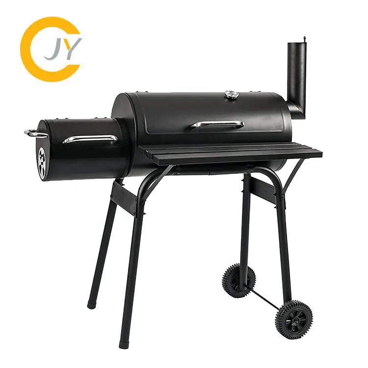 Heavy duty commerciale professionale grande area di cottura barbecue a carbone grill offset fumatore nero pellet carrello barbecue grill