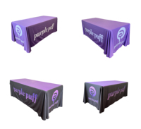 Nappe de table à cocktail pour salon commercial publicitaire pour bar Logo personnalisé et couverture de table ajustée en spandex design