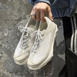 รองเท้ากีฬาพื้นหนาแบบมีเชือกผูก รองเท้าลำลองทรงกลมอเนกประสงค์ ระบายอากาศได้ดี สวมใส่สบาย น้ำหนักเบา เหมาะสำหรับวิ่ง - Product Image 5