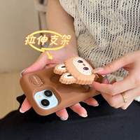 Pour iPhone 16 15 14 13 12 11 Pro 7 8 Plus X XS Max XR Kawaii LaBuBu Housse en silicone souple avec étui de support