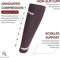 Manchons de compression sportifs personnalisés, respirants et légers, antidérapants, pour la protection des mollets et le soulagement des douleurs à la tibia et aux mollets