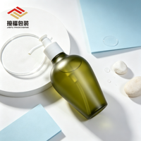 Bouteille PET à paroi épaisse de 350 ml, sablée mate avec pompe à lotion pour shampoing, gel douche, savon pour les mains, lotion corporelle, emballage cosmétique