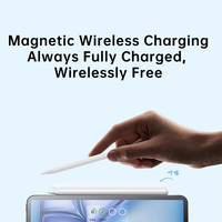 Stylet Actif Magnétique Sans Fil en Plastique avec Chargement Type C pour iPad 2024-2025, Rejet de la Paume, Détection d'Angle d'Inclinaison, Pointe Remplaçable