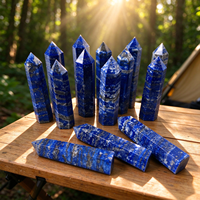 Tour de cristal de sodalite naturelle polie en gros, baguette de cristal, pointe de sodalite pour la décoration