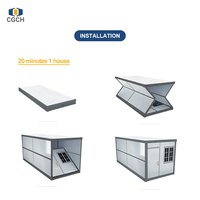 Maison préfabriquée modulaire CGCH, livraison gratuite pour l'Amérique du Sud, conteneur de bureau de 20 pieds, maison conteneur pliable X