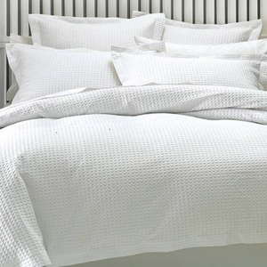 100% Cotton màu trắng vải Waffle 150 cm chiều rộng siêu mềm cổ điển mô hình vật liệu chăn vua nữ hoàng Kích thước bền vững - Product Image 2