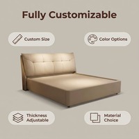 Tête de lit rembourrée moderne de haute qualité XIYUAN, lit moelleux en cuir véritable, cadre en bois durable, sommier écologique