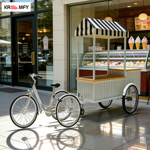 Chariot mobile de vente ambulante de gelato avec roues à vendre, pour la vente au détail d'aliments, les hôtels, les boulangeries, les crèmeries - Product Image 3