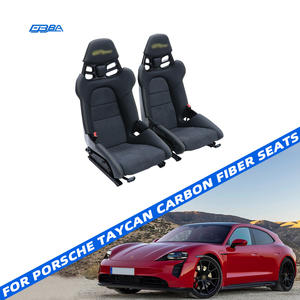 Sièges de course en fibre de carbone OEM pour Porsche Taycan J1, revêtement Nappa Alcantara. - Product Image 1