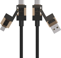 Câble de charge tressé USB-C 4 en 1 avec logo personnalisé, charge rapide 240 W, câbles de données USB-C vers Type C pour iPhone