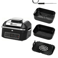 Anbolife Nouveau design Four friteuse à air chaud Fabricant OEM Fourniture en gros Revêtement antiadhésif Sans BPA Thermomètre intelligent CE CB GS