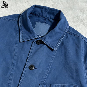 OEM Vintage Cotton Twill <strong>Chore</strong> <strong>Jacket</strong> for Men French Workwear with Button Decoration Breathable Plus Size for Autumn Season - Product Image 2