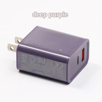 Chargeur HNT 20W coloré à 2 ports, charge rapide, OEM/ODM, adaptateur secteur USB Type C personnalisé pour iPhone Samsung
