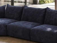 Canapé au design minimaliste italien avec dossier réglable, tissu en cachemire doux et confortable, plumes moelleuses, structure en bois de sapin russe
