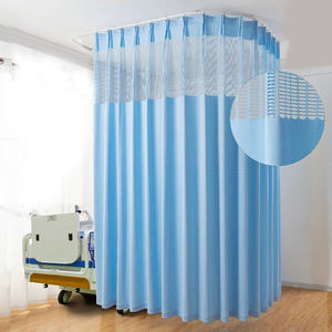 Rideau d'<span class=keywords><strong>isolation</strong></span> médicale mobile avec roues Tissu antibactérien 100% polyester et <span class=keywords><strong>rail</strong></span> monté au <span class=keywords><strong>plafond</strong></span> - Product Image 1