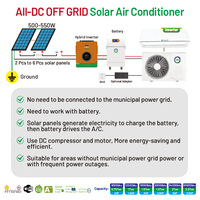 Climatiseur solaire Esun Stock All DC 1HP, 0,75 tonne, hors réseau, mini-split, système de climatisation solaire pour la maison