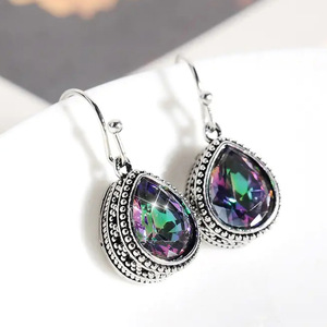 Orecchini Pendenti in Vetro Colorato Stile Bohémien per Donne, Gioielli Vintage Delicati e alla Moda - Product Image 1