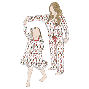 ملابس عائلية متطابقة جديدة بأكمام طويلة - قمصان نوم للفتيات وملابس نوم للأمهات بتصميم مخصص للحفلات والاستخدام اليومي - Product Image 2