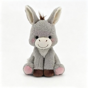 Âne en peluche personnalisé, âne gris en peluche, peluche d'animal de la ferme, adorable jouet en peluche âne - Product Image 1