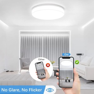 Lámpara de techo LED redonda, accesorio de iluminación de techo decorativo moderno para el hogar, 18/24/36/48W, iluminación para sala de estar, dormitorio, cocina interior - Product Image 5