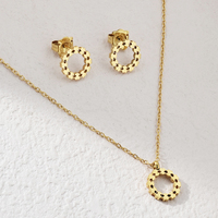 Conjunto de Joyería de Acero Inoxidable con Diseño de Oso Teddy, Collar y Aretes para Mujer, Joyería Sencilla, Regalo, Éxito de Ventas en Europa