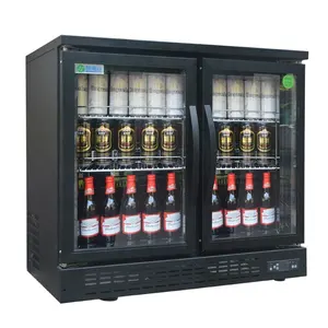 Bar/ktv duas portas exibe geladeira congelador 200l sob balcão cerveja refrigerador