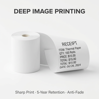 Rollo de Papel Térmico de Una Sola Capa de 80x80mm, 80x60mm, 57x40mm, 65gsm, al por Mayor, para Impresoras de Punto de Venta y Cajeros Automáticos de Supermercados