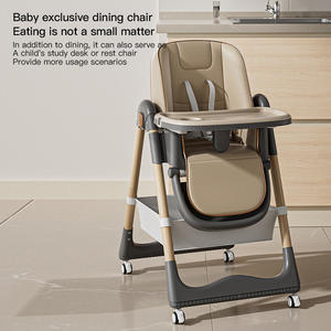 Trona Plegable Ajustable para Niños de 6 Meses en Adelante, Multifuncional con Bandeja y Cesta de Almacenamiento, Estructura Piramidal Segura - Product Image 5