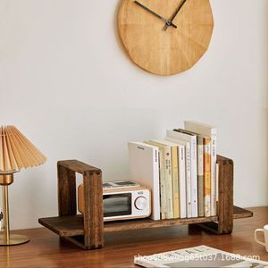 Paulownia Wood Bookend Solid Wood <b>Desk</b> Organizer <b>Retro</b> Color Book Support Storage Rack For Office Home Use - Product Image 4