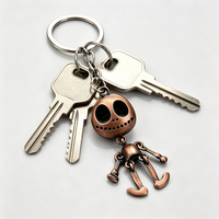 Porte-clés Squelette Articulé Bestseller, Breloques Vintage pour Sac, Cadeau d'Halloween