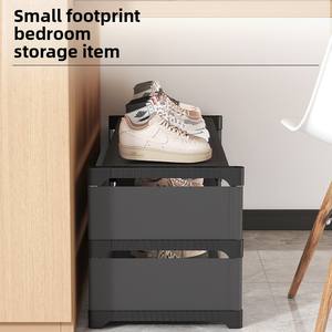 Zapatero de Plástico PP para Espacios Reducidos, Mueble de Almacenamiento de Tres Niveles, Multifuncional, Antipolvo, Moderno, para Sala de Estar - Product Image 3