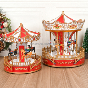Mini Carrusel Navideño Luminoso con Caja de <span class=keywords><strong>Música</strong></span>, Delicado Regalo de Navidad de Resina con <span class=keywords><strong>Música</strong></span> - Venta de Fábrica al por Mayor - Product Image 3