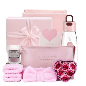 <b>Pink</b> <b>Gift</b> Box Basket Unique Headband and Wrist Washband Set Best Friend Birthday Wedding <b>Gifts</b> - Product Image 1