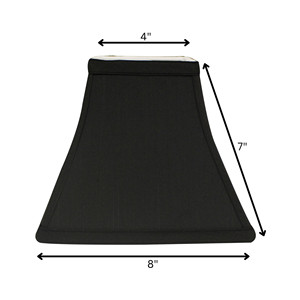 HMS 8 \ "paralume in Shantung a campana quadrato nero con fodera bianca eleganti cover e sfumature - Product Image 2