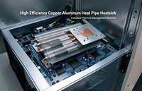 Dissipateur thermique à haute efficacité en cuivre et aluminium, ailettes en aluminium haute densité, solution de refroidissement pour appareils électroniques haute puissance
