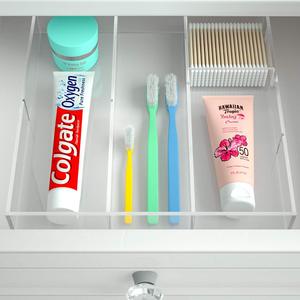 6-Section Acrylic Light <b>Weight</b> Customized Drawer Organizer Clear Makeup Tray for Office Bedroom Display <b>Rack</b> - Product Image 5