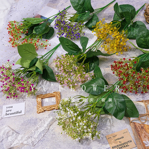 Fleurs artificielles Yixuan Baby's Breath, bouquet de mariage en soie à 5 branches - Product Image 1