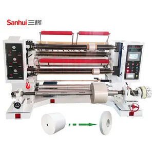 Máquina rebobinadora de papel de envolver multifunción papel de aluminio desbobinadora sin eje máquina cortadora y rebobinadora de rollos de papel
