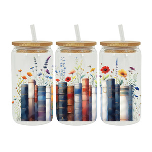 Autocollants UV DTF pour pages de livre, enveloppes de tasses, motifs 'Love Letter' et 'Teacher Reading the Flowers' - Product Image 4
