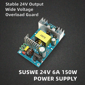 SUSWE AC-DC 110-220V 24V DC 6A 150W แหล่งจ่ายไฟแบบสวิตช์เอาต์พุตเดี่ยว 50-60Hz โมดูลบอร์ดเปลือย ป้องกันโอเวอร์โหลด/ไฟฟ้าลัดวงจร - Product Image 2