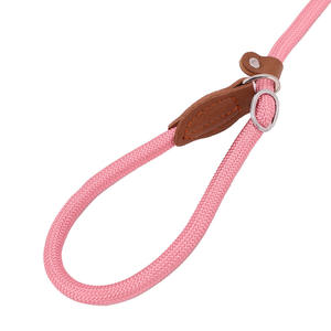 Correa de Cadena para Perro de Color Sólido con Mango de Cuero, Cuerda de Nailon Resistente, Correa Deslizante para Entrenamiento y Paseo, Correa 2 en 1 para Mascotas - Product Image 6