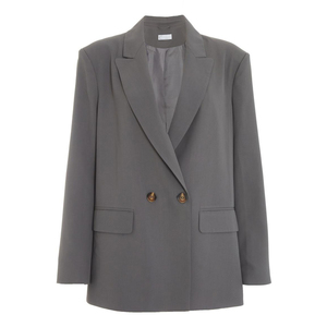 OEM Custom <strong>Grey</strong> Oversized Tailored <strong>Blazer</strong> for <strong>Women</strong> - Product Image 5