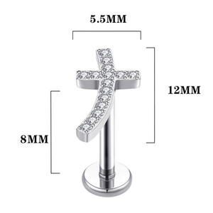Getta ASTM-F136 G23 16G Gold Plated Titanium Leaf Jewelry with Zircon Mini Crystal Piercing De Titanio <strong>Wholesale</strong> - Product Image 2