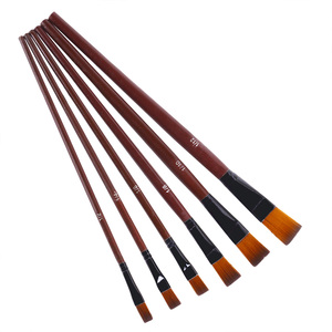 Outils de peinture acrylique professionnels BECOL, ensemble de 6 pinceaux pour artistes, manche en bois, pinceau pour peinture à l'huile et à l'aquarelle - Product Image 2