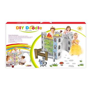 Grand château en <span class=keywords><strong>carton</strong></span> pour enfants, modèle de château en <span class=keywords><strong>carton</strong></span> à dessiner avec 6 pièces - Product Image 3