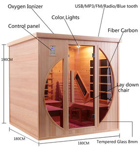 Sauna infrarouge à spectre complet en acrylique avec panneau de commande d'<span class=keywords><strong>ordinateur</strong></span> Luxe moderne à deux lits - Product Image 3