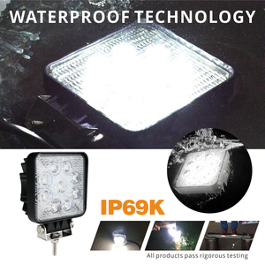Alto brillo Universal Square 9-32V Tractor Led Pods luz impermeable inundación/punto <span class=keywords><strong>27W</strong></span> LED luz de trabajo