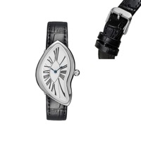 Montre-bracelet de luxe rétro Y2K pour homme, cadran analogique à chiffres romains, forme irrégulière Paris, montre en cuir vintage, style sport et mode